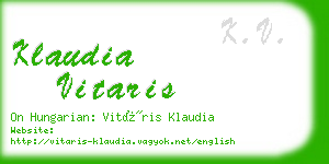 klaudia vitaris business card